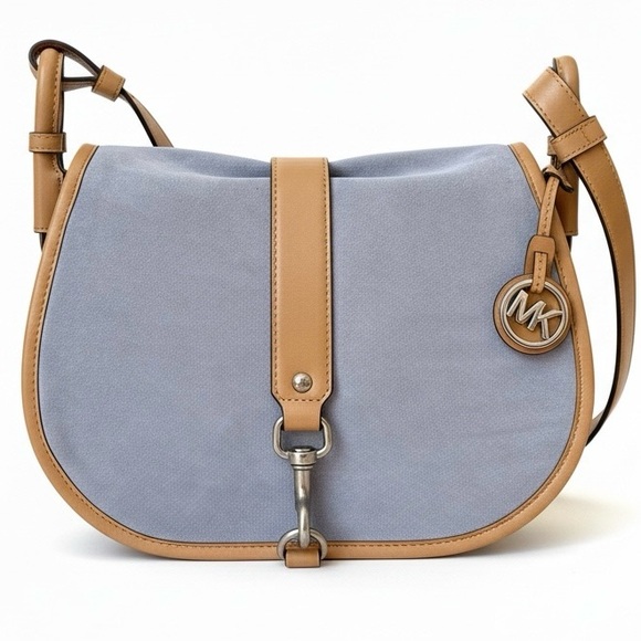 Michael Kors Lavender Suede and Leather Crossbody Bag - Picture 2 of 14